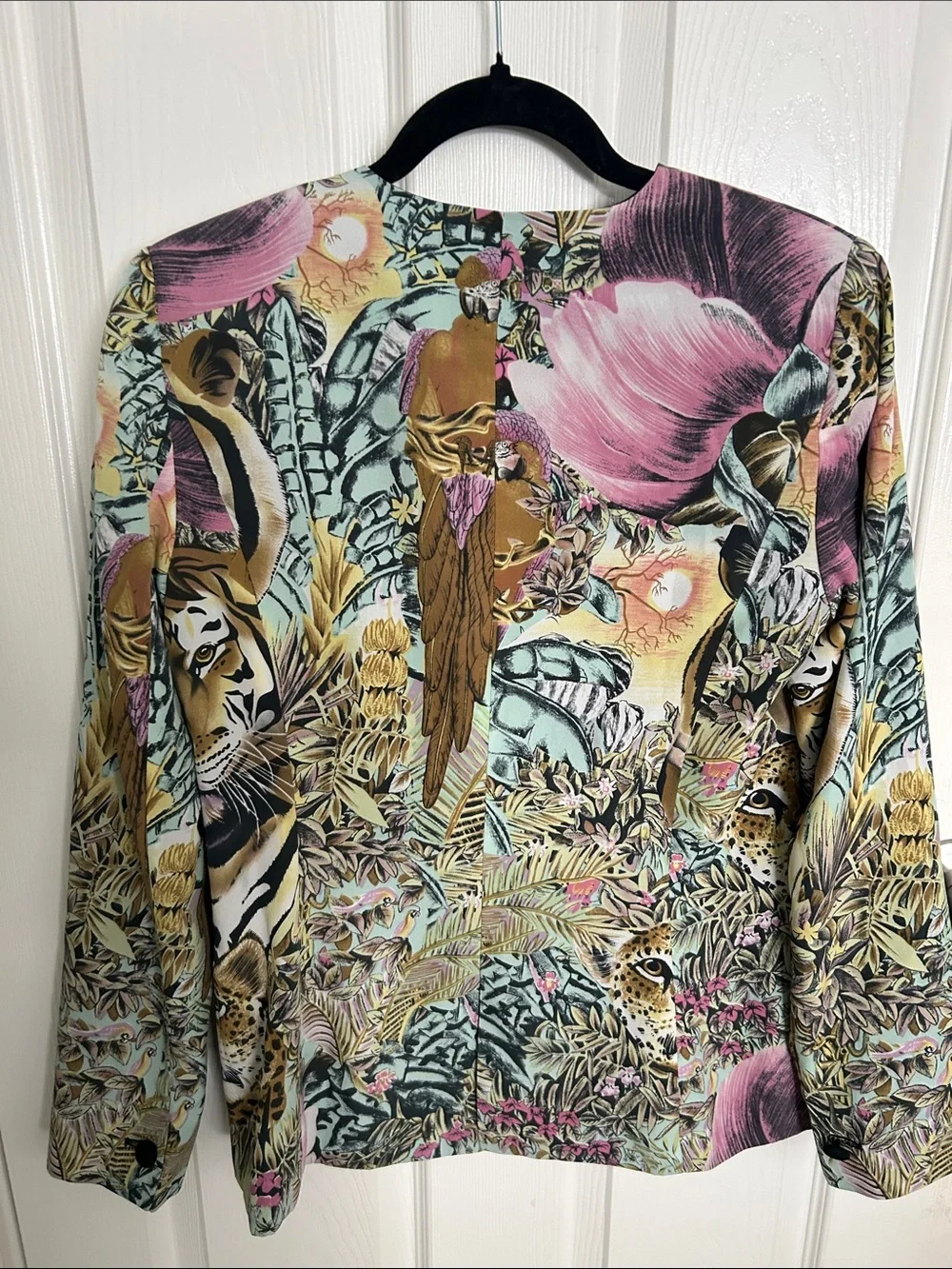 Maison Scotch Multicolor Tiger & Floral Print Blazer with Black Lapel - Picture 5 of 6